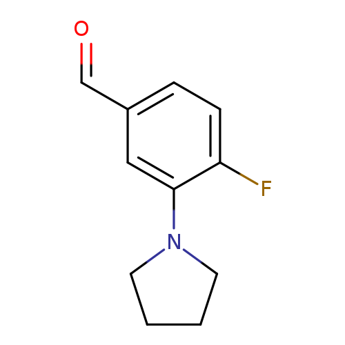 O=Cc1ccc(c(c1)N1CCCC1)F