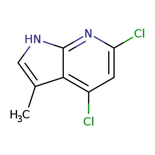 Clc1cc(Cl)c2c(n1)[nH]cc2C