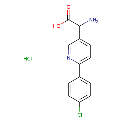 OC(=O)C(c1ccc(nc1)c1ccc(cc1)Cl)N.Cl
