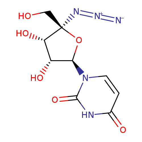 [N-]=[N+]=N[C@]1(CO)O[C@H]([C@@H]([C@@H]1O)O)n1ccc(=O)[nH]c1=O