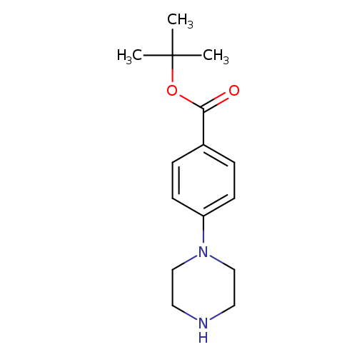 O=C(c1ccc(cc1)N1CCNCC1)OC(C)(C)C