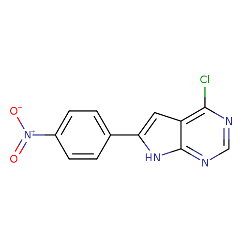 [O-][N+](=O)c1ccc(cc1)c1cc2c([nH]1)ncnc2Cl