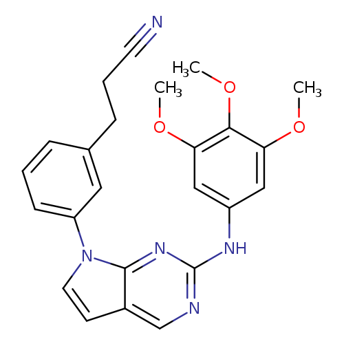 N#CCCc1cccc(c1)n1ccc2c1nc(nc2)Nc1cc(OC)c(c(c1)OC)OC