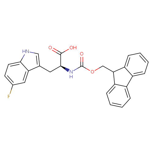 O=C(N[C@H](C(=O)O)Cc1c[nH]c2c1cc(F)cc2)OCC1c2ccccc2c2c1cccc2