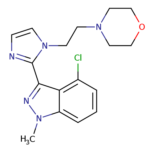 Clc1cccc2c1c(nn2C)c1nccn1CCN1CCOCC1