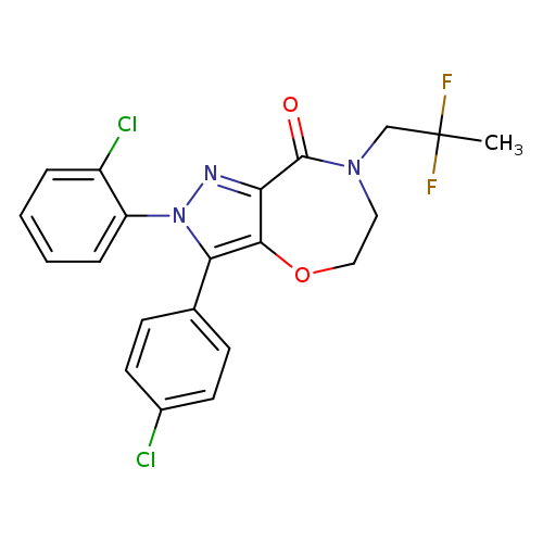 Clc1ccc(cc1)c1c2OCCN(C(=O)c2nn1c1ccccc1Cl)CC(F)(F)C