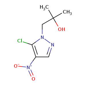 CC(Cn1ncc(c1Cl)[N+](=O)[O-])(O)C