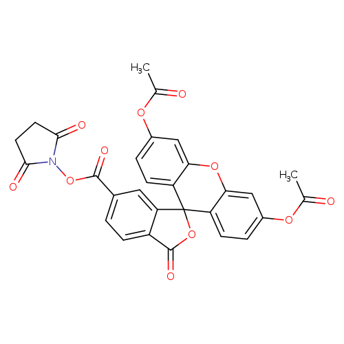 CC(=O)Oc1ccc2c(c1)Oc1c(C32OC(=O)c2c3cc(cc2)C(=O)ON2C(=O)CCC2=O)ccc(c1)OC(=O)C