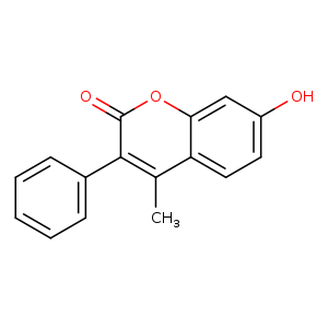 Oc1ccc2c(c1)oc(=O)c(c2C)c1ccccc1