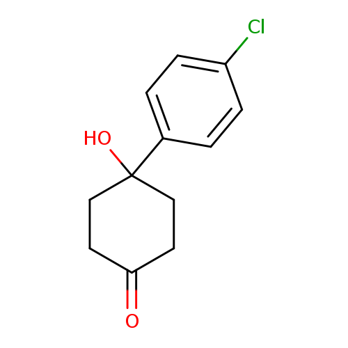 O=C1CCC(CC1)(O)c1ccc(cc1)Cl