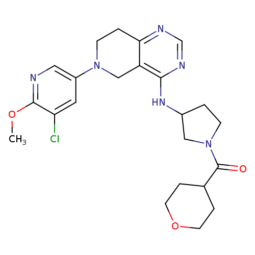 COc1ncc(cc1Cl)N1CCc2c(C1)c(ncn2)NC1CCN(C1)C(=O)C1CCOCC1