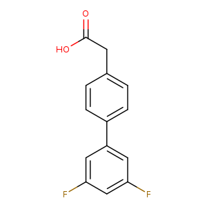 OC(=O)Cc1ccc(cc1)c1cc(F)cc(c1)F
