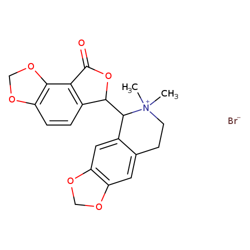 O=C1OC(c2c1c1OCOc1cc2)C1c2cc3OCOc3cc2CC[N+]1(C)C.[Br-]