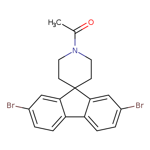 CC(=O)N1CCC2(CC1)c1cc(Br)ccc1c1c2cc(Br)cc1