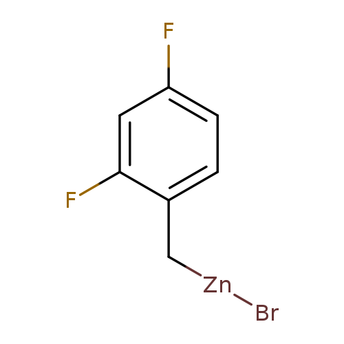Br[Zn]Cc1ccc(cc1F)F