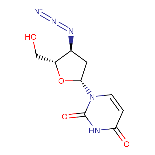 OC[C@H]1O[C@H](C[C@@H]1N=[N+]=[N-])n1ccc(=O)[nH]c1=O