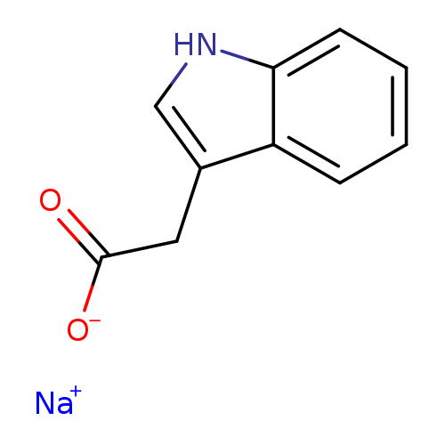 [O-]C(=O)Cc1c[nH]c2c1cccc2.[Na+]