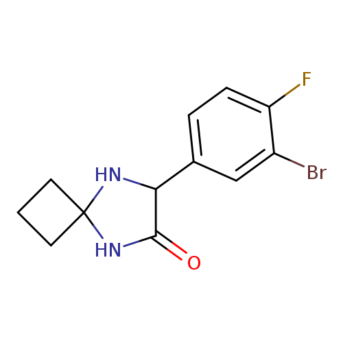 O=C1NC2(NC1c1ccc(c(c1)Br)F)CCC2