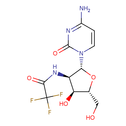 OC[C@H]1O[C@H]([C@@H]([C@@H]1O)NC(=O)C(F)(F)F)n1ccc(nc1=O)N