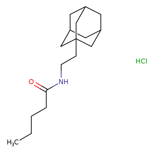 CCCCC(=O)NCCC12CC3CC(C2)CC(C1)C3.Cl