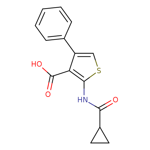 O=C(C1CC1)Nc1scc(c1C(=O)O)c1ccccc1
