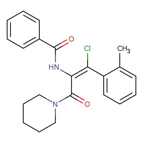 O=C(c1ccccc1)N/C(=C(/c1ccccc1C)\Cl)/C(=O)N1CCCCC1