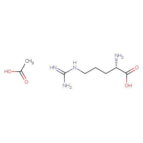 NC(=N)NCCC[C@@H](C(=O)O)N.CC(=O)O