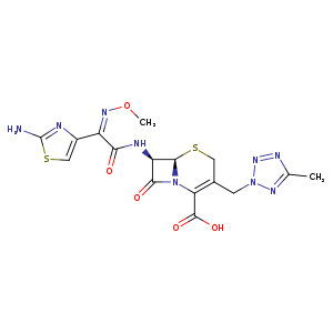 CO/N=C(C(=O)N[C@@H]1C(=O)N2[C@@H]1SCC(=C2C(=O)O)Cn1nnc(n1)C)/c1csc(n1)N