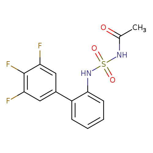CC(=O)NS(=O)(=O)Nc1ccccc1c1cc(F)c(c(c1)F)F