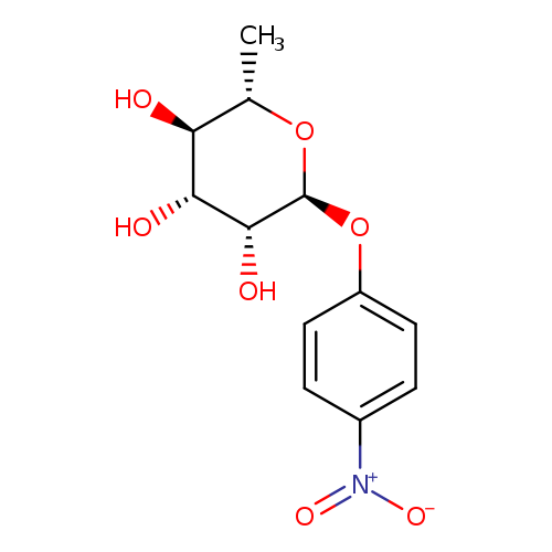 O[C@H]1[C@@H](O[C@H]([C@@H]([C@H]1O)O)C)Oc1ccc(cc1)[N+](=O)[O-]