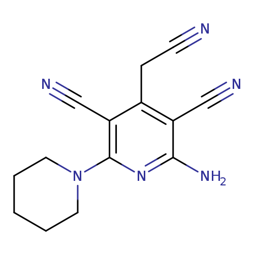 N#CCc1c(C#N)c(nc(c1C#N)N)N1CCCCC1