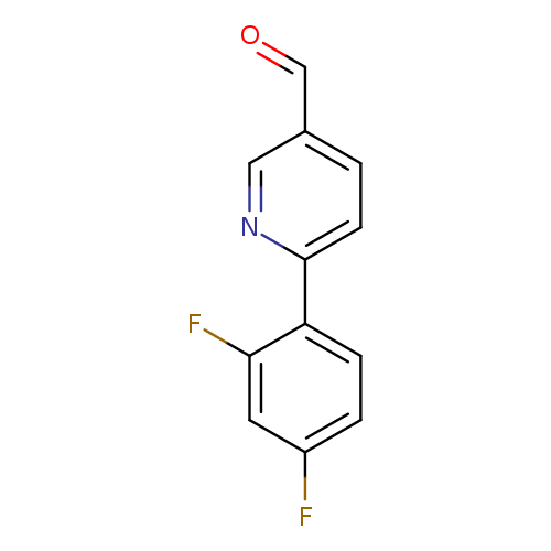 O=Cc1ccc(nc1)c1ccc(cc1F)F