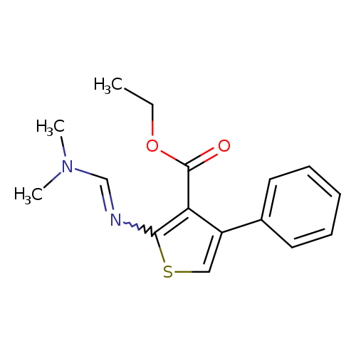 CCOC(=O)c1c(N=CN(C)C)scc1c1ccccc1