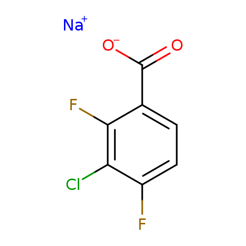 [O-]C(=O)c1ccc(c(c1F)Cl)F.[Na+]