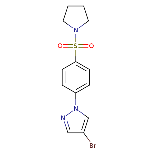 Brc1cnn(c1)c1ccc(cc1)S(=O)(=O)N1CCCC1