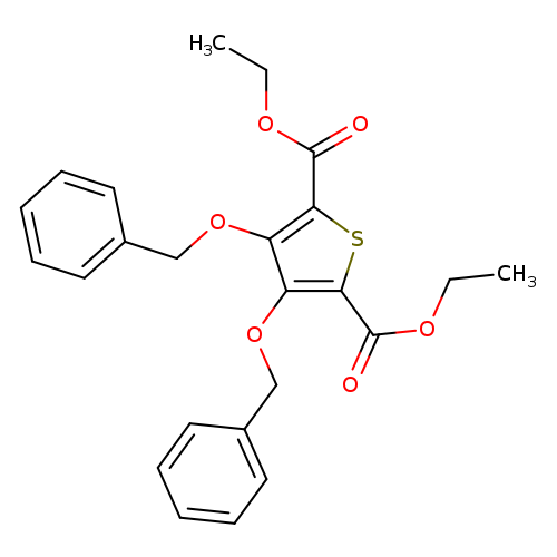 CCOC(=O)c1sc(c(c1OCc1ccccc1)OCc1ccccc1)C(=O)OCC