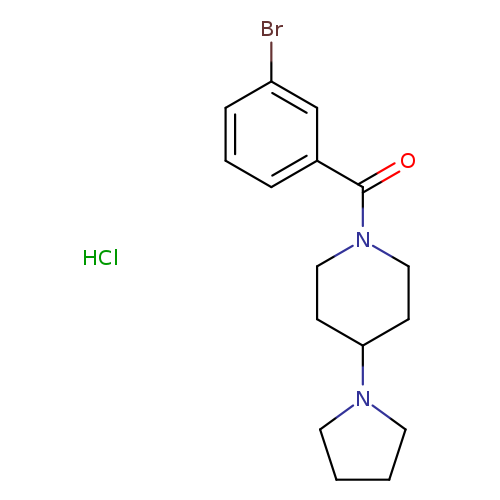 Brc1cccc(c1)C(=O)N1CCC(CC1)N1CCCC1.Cl