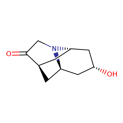 O[C@@H]1C[C@H]2C[C@@H]3C[C@@H](C1)N2CC3=O