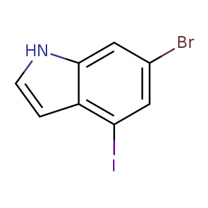 Brc1cc(I)c2c(c1)[nH]cc2
