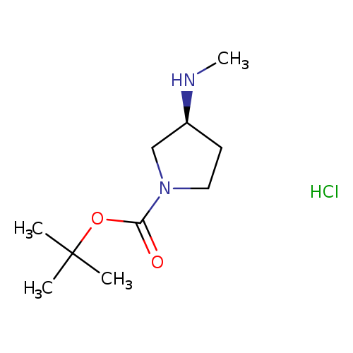 CN[C@H]1CCN(C1)C(=O)OC(C)(C)C.Cl