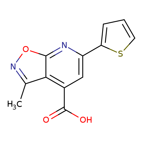 OC(=O)c1cc(nc2c1c(C)no2)c1cccs1
