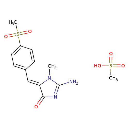 CS(=O)(=O)O.CN1C(=NC(=O)/C/1=C/c1ccc(cc1)S(=O)(=O)C)N