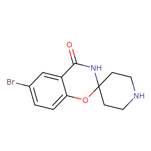 Brc1ccc2c(c1)C(=O)NC1(O2)CCNCC1