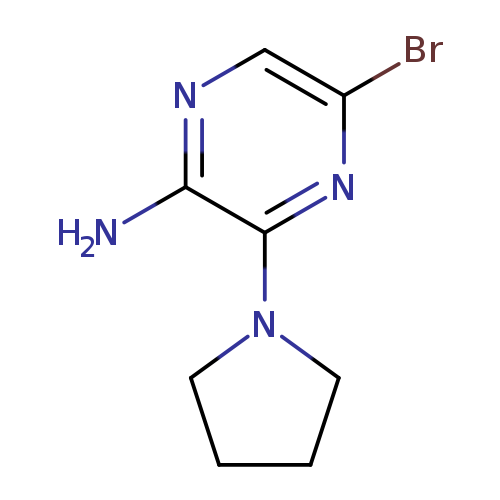 Nc1ncc(nc1N1CCCC1)Br