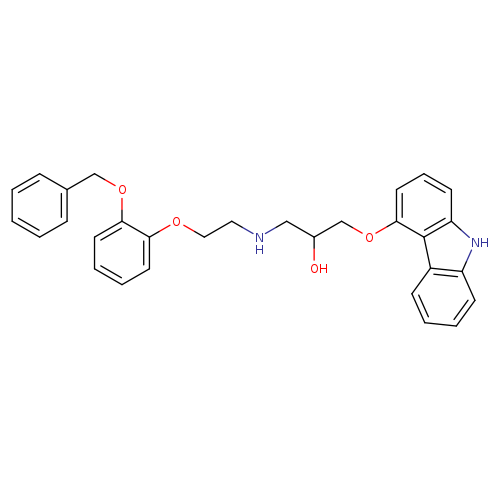OC(COc1cccc2c1c1ccccc1[nH]2)CNCCOc1ccccc1OCc1ccccc1
