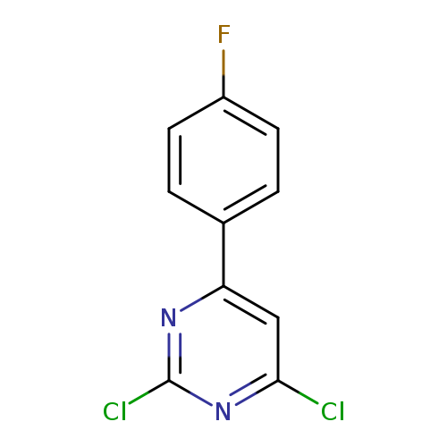 Fc1ccc(cc1)c1cc(Cl)nc(n1)Cl