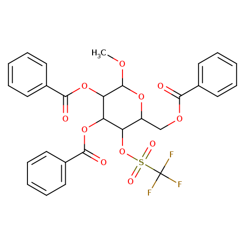 COC1OC(COC(=O)c2ccccc2)C(C(C1OC(=O)c1ccccc1)OC(=O)c1ccccc1)OS(=O)(=O)C(F)(F)F