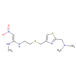 CN/C(=C[N+](=O)[O-])/NCCSCc1csc(n1)CN(C)C