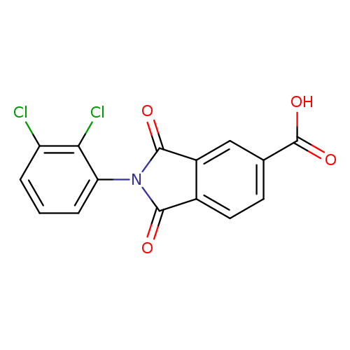 O=C1c2cc(ccc2C(=O)N1c1cccc(c1Cl)Cl)C(=O)O