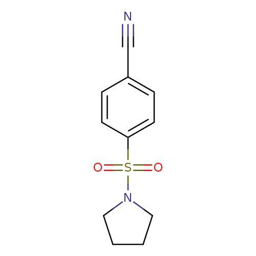 N#Cc1ccc(cc1)S(=O)(=O)N1CCCC1